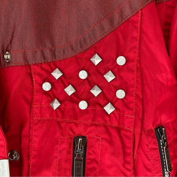 Vintage Head Red Studded Crop Ski Jacket Coat size 8 - Picture 3 of 11